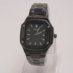 Black Chain Mans Watch With Black Dial