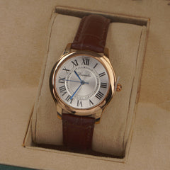 Woman Rosegold Dial Watch with Leather Straps