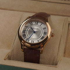Woman Rosegold Dial Watch with Leather Straps