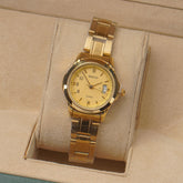 Womans Golden Chain Watch with Golden Dial DINUO