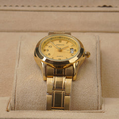 Womans Golden Chain Watch with Golden Dial DINUO