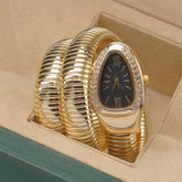 Womans Snake Watch Design Golden Black