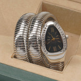 Womans Snake Watch Design Silver Black Gold Design