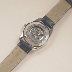 Mans automatic white dial silver case Martyn line watch