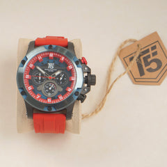 T5 Men’s Watch H3918E – Stylish Stainless Steel Chronograph Design with Premium Finish Red Color