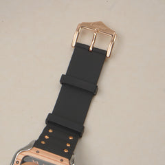 Men cart-ier 148 sqaure case Golden Black watch