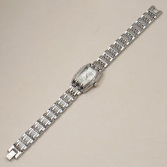 Woman's Silver Chain Watch with Silver dial