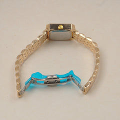 Woman's Golden Chain Watch with Black dial