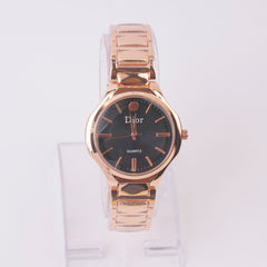 Women Chain Watch Rosegold Black