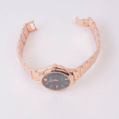 Women Chain Watch Rosegold Black