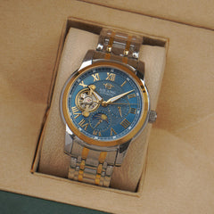 AILANG AL-8602G Men's Automatic Mechanical Skeleton Watch Blue Dial