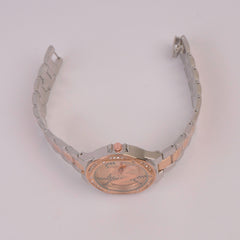 Two Tone Women Chain Watch Rosegold Pink