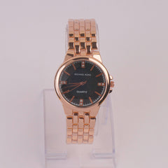 Women Chain Watch Rosegold Black