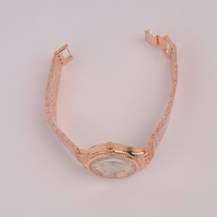 Women Chain Watch Rosegold White