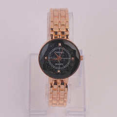 Women Chain Watch Rosegold Black