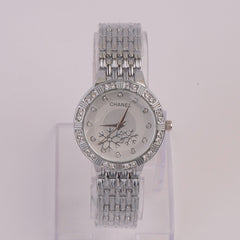Women Chain Watch Silver White