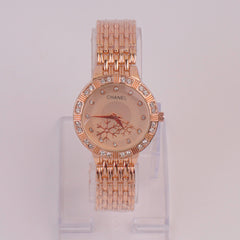 Women Chain Watch Rosegold Pink