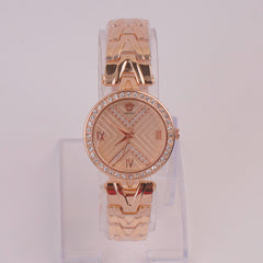 Women Chain Watch Rosegold Pink