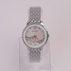 Women Chain Watch Silver White