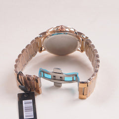 Mens Rosegold Chain Chronograph Watch with black dial