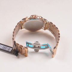 Mens Rosegold Chain Chronograph Watch with white dial lll