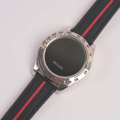 Men's Touch LED Watch Silver Dial with Black Red Straps