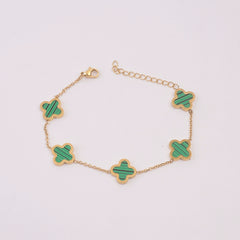Womens Golden Chain Bracelet Green