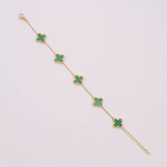 Womens Golden Chain Bracelet Green