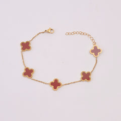 Womens Golden Chain Bracelet Red