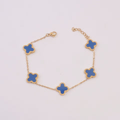 Womens Golden Chain Bracelet Blue