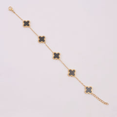 Womens Golden Chain Bracelet Black
