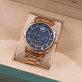 Mens Rosegold Chain Chronograph Watch with black dial
