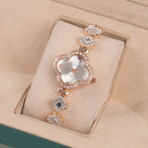 Womans Rosegold Chain Watch with White Dial