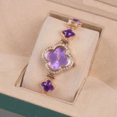 Womans Rosegold Chain Watch with Purple Dial