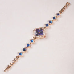 Womans Rosegold Chain Watch with Blue Dial