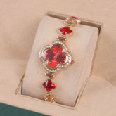 Womans Rosegold Chain Watch with Red Dial