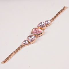 Womans Rosegold Chain Watch with Pink Dial