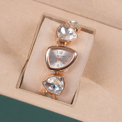 Womans Rosegold Chain Watch with White Dial