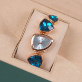 Womans Rosegold Chain Watch with Cyan Dial