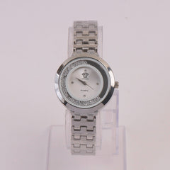 Women Chain Watch Silver White