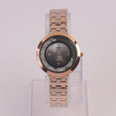 Two Tone Women Chain Watch Rosegold Blk