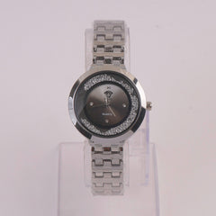 Women Chain Watch Silver Blk