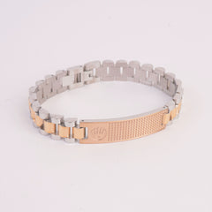 Two Tone Mens Chain Bracelet Rosegold