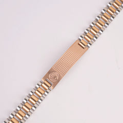 Two Tone Mens Chain Bracelet Rosegold