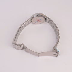 Women Chain Watch Silver Black