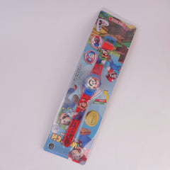 Kids Character Digital TIme Wrist Watch with Spinner M