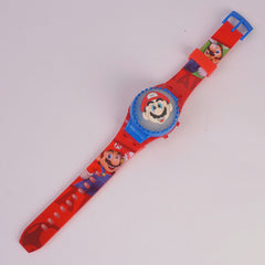 Kids Character Digital TIme Wrist Watch with Spinner M