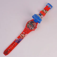 Kids Character Digital TIme Wrist Watch with Spinner M