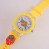 Kids Analogue Watch Yellow Strawberry