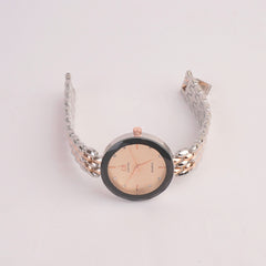 Women Chain Watch Rosegold with Black & Rose Dial C&K